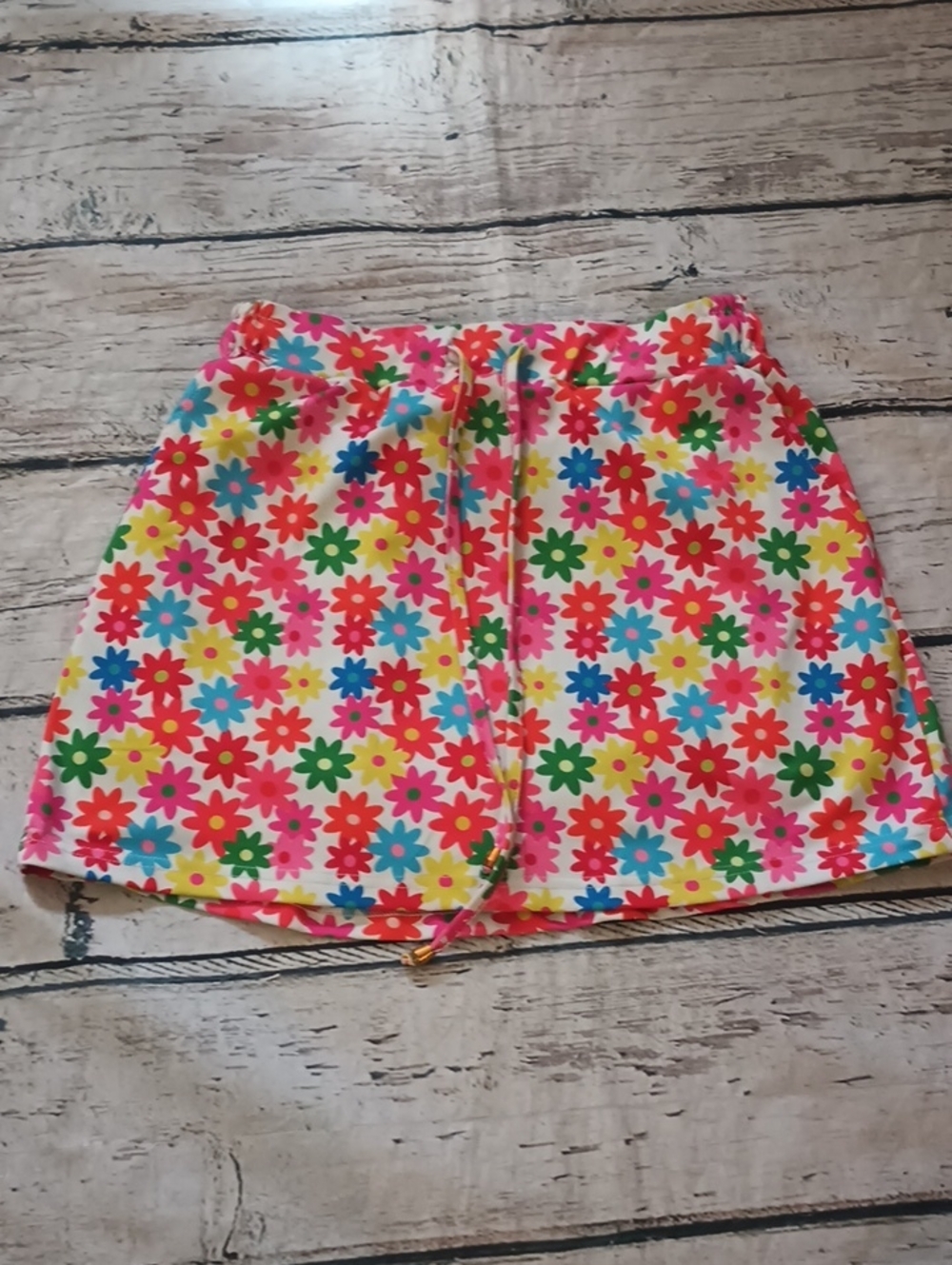 Jess Lea Pink Yellow Blue Mod Floral Print Skort S